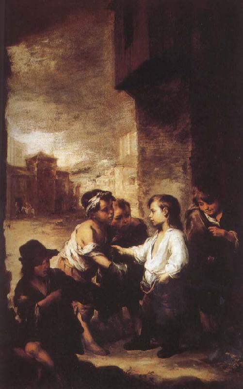 Bartolome Esteban Murillo Small Shengduomasi distribute clothes to street children